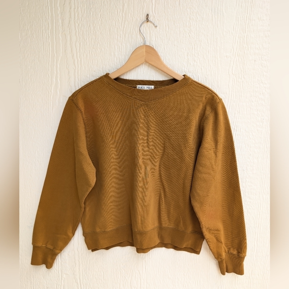 Alex Mill Lakeside Crewneck Sweatshirt In Golden Kahki Women's Size XS